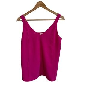 Blues & Greys Hot Pink Sleeveless V-Neck‎ Tank Top Business Casual